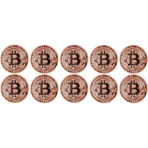 10x Moneta Bitcoin Brązowa