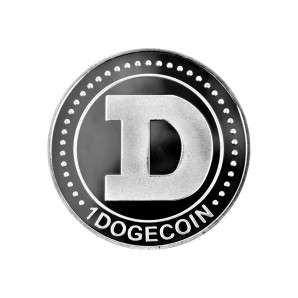 Moneta Dogecoin srebrna