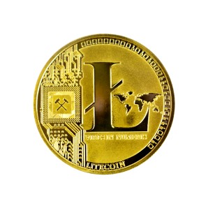 Moneta Litecoin złota