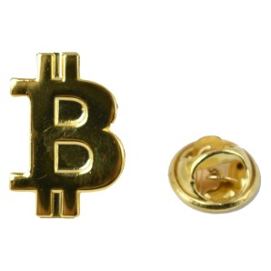 Przypinka Bitcoin Złota
