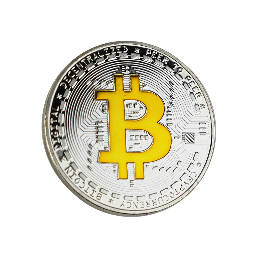 Moneta kolekcjonerska Bitcoin Srebrno Złota