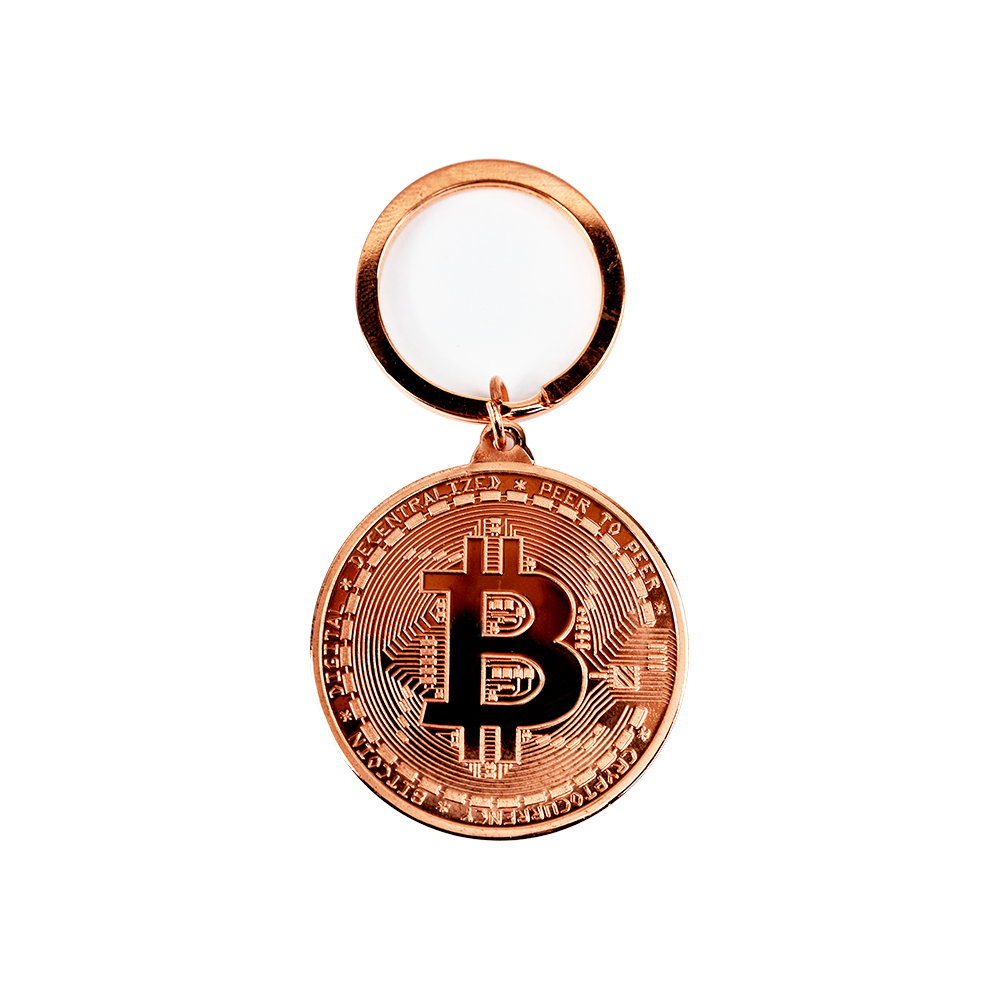 Bitcoin brass keyring