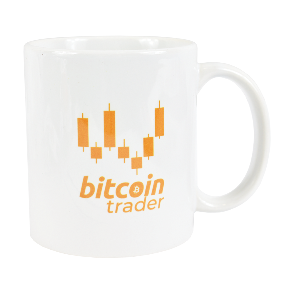 Ceramic mug with Bitcoin Trader logo