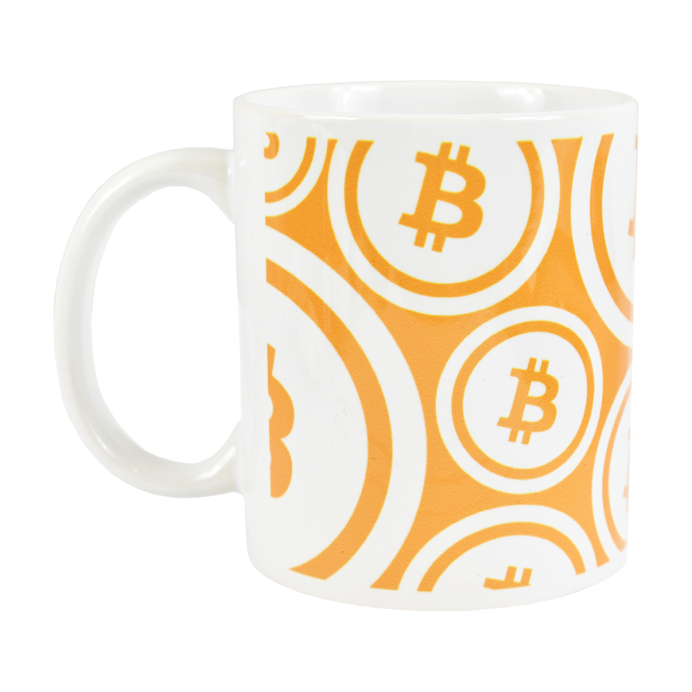 Ceramic mug with Bitcoin logo