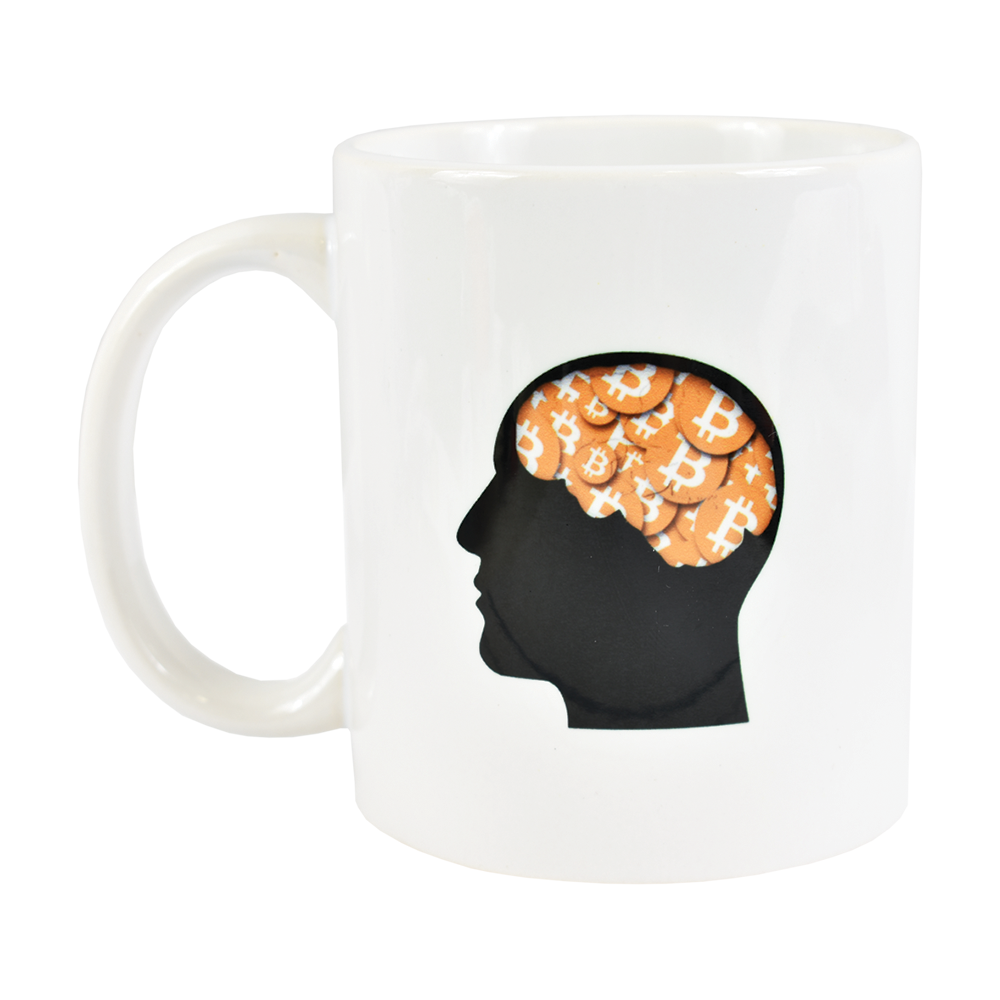 Ceramic mug with Bitcoin logo