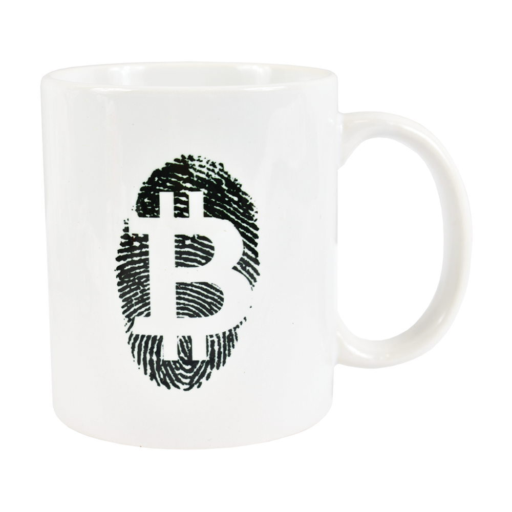 Ceramic mug with Bitcoin Fingerprint logo