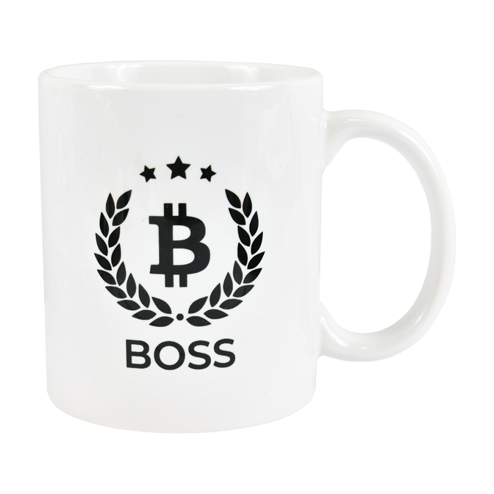 Ceramic mug with Bitcoin Boss logo