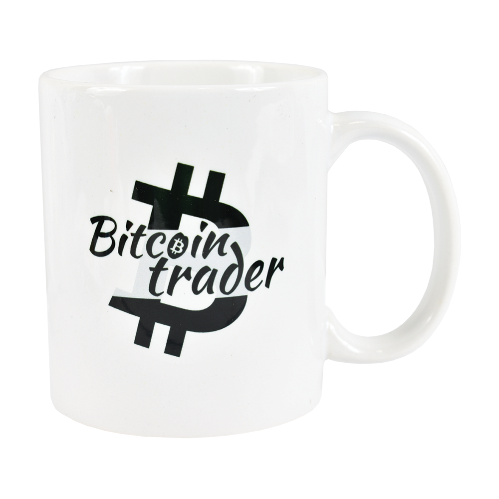 Ceramic mug with Bitcoin Trader logo