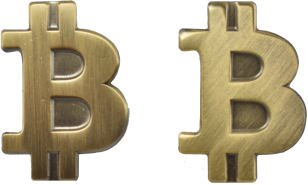 Przypinka z mosiądzu Bitcoin Złota Matowa