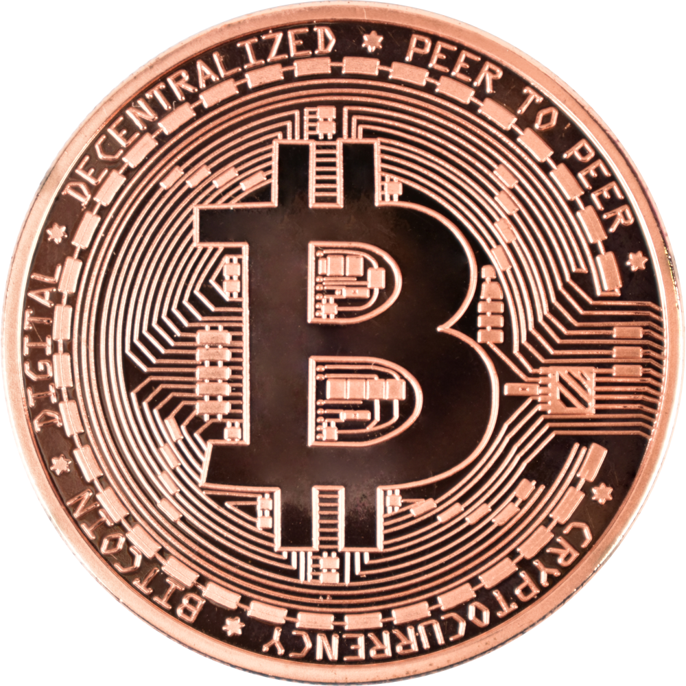 Moneta kolekcjonerska Bitcoin brązowa Zestaw