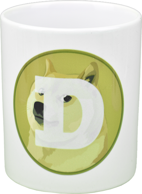 Ceramic mug with Dogecoin logo